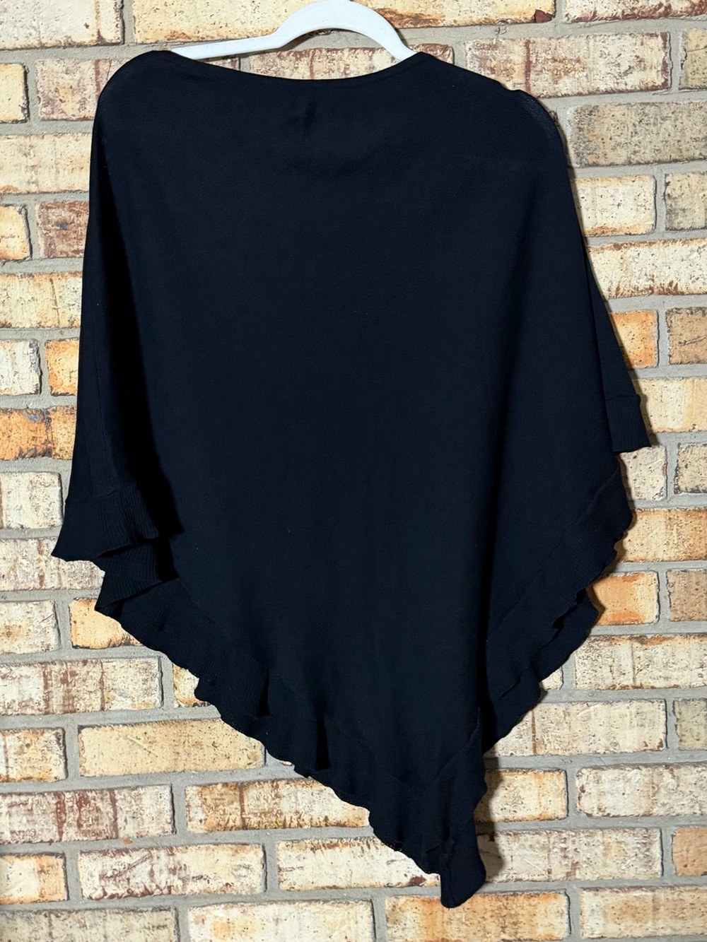 Lord & Taylor black silk blend poncho